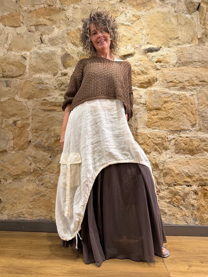VESTIDO ASIMÉTRICO P26DD720-LATTE