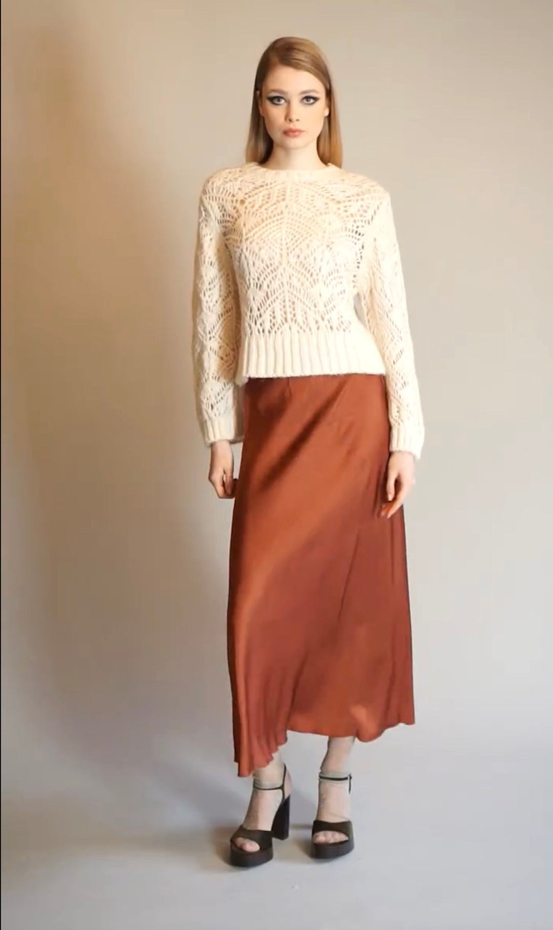 FALDA BY09117-MARRON