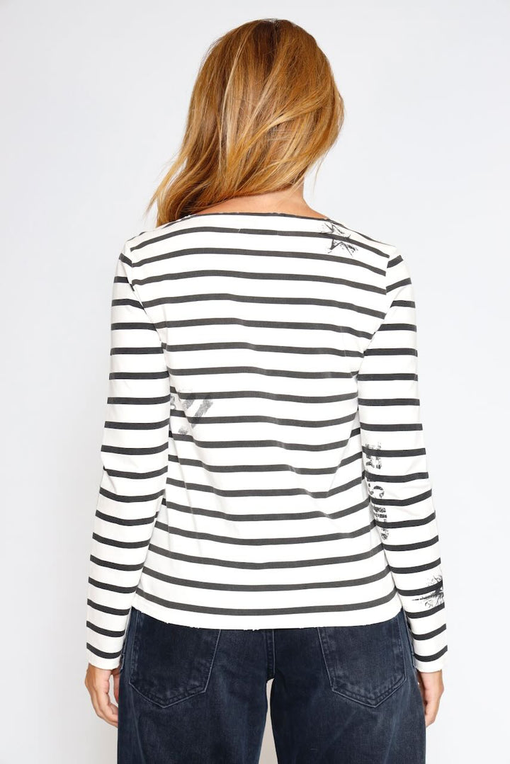 CAMISETA TWIGGY STRIPES-BLANCO
