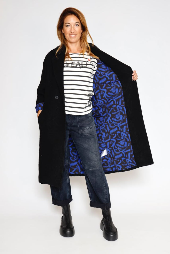 ABRIGO MILLIE BOILED-NEGRO