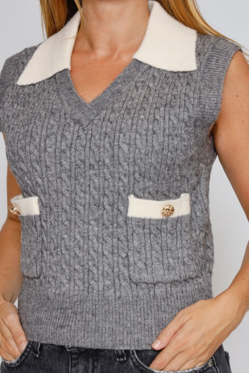 CHALECO PUNTO WJ5011K55401-GRIS