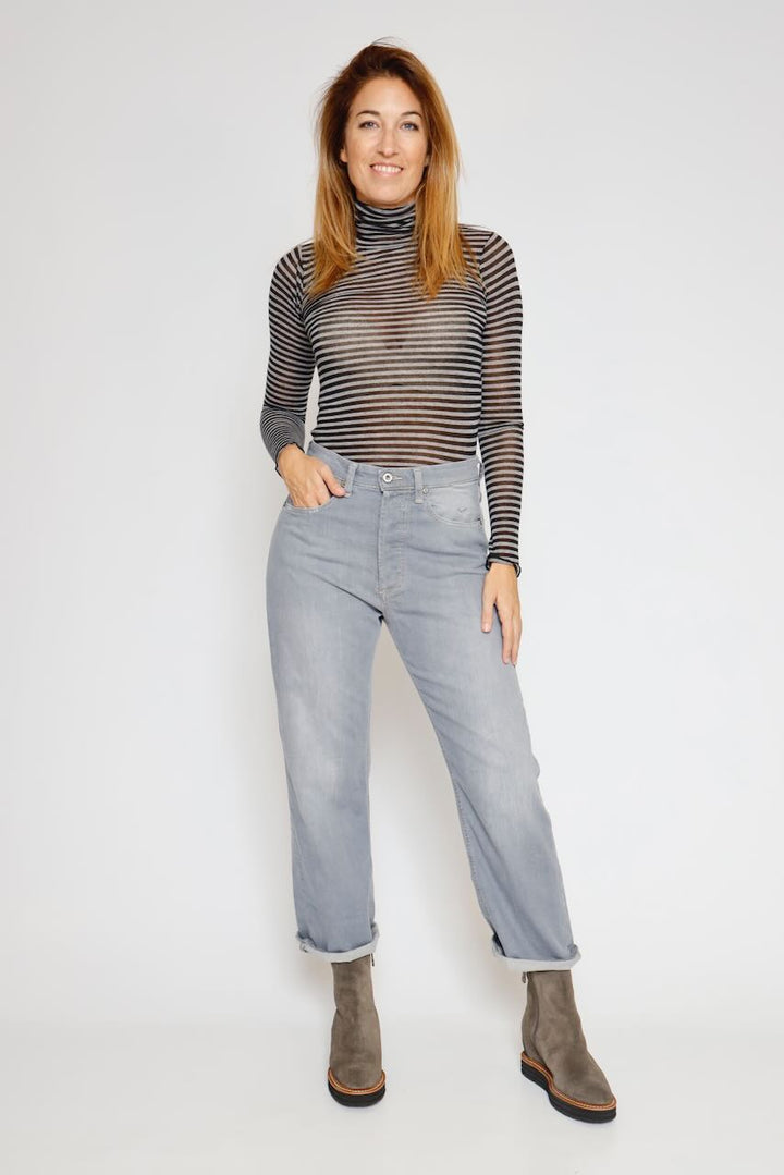 CAMISETA BY09144-RAYAS GRIS