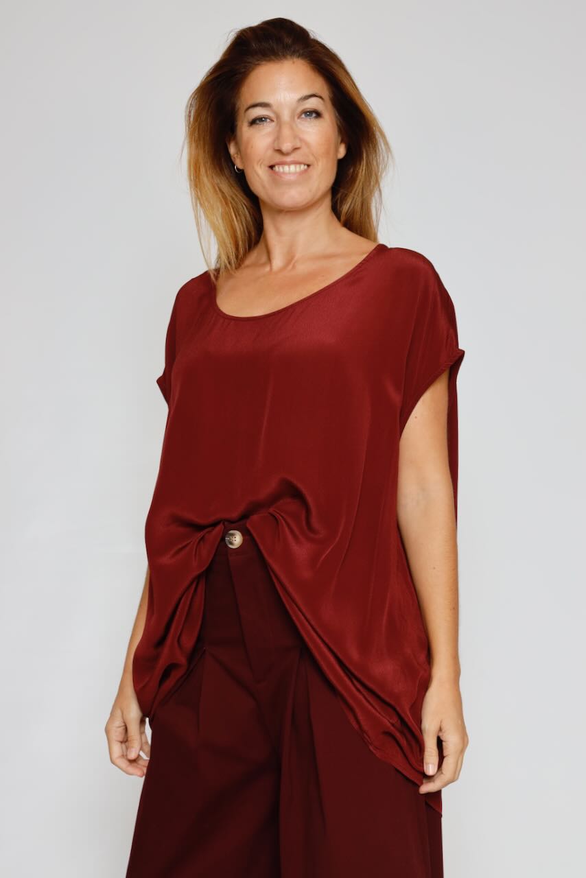 BLUSA/LARGONA P25AN127-BURDEOS