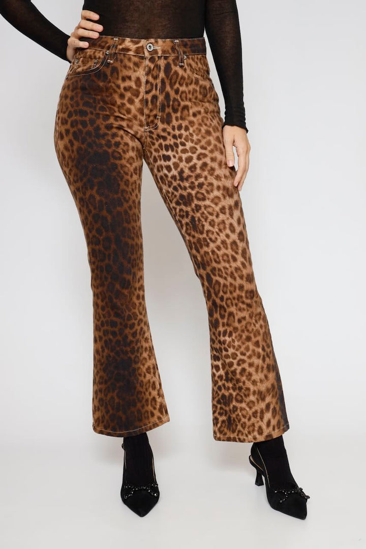 Pantalones flare estampado animal print P0XBDNCC97-ANIMAL PRINT