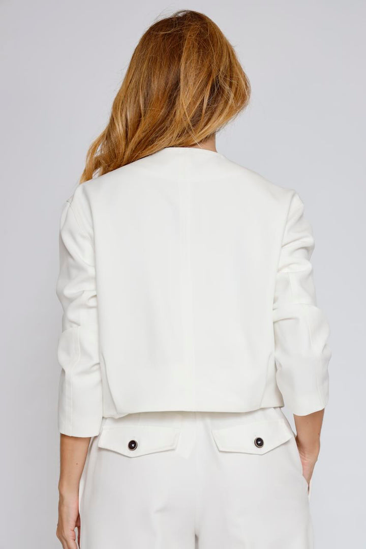 Chaqueta corta con bolsillos 54-1020-BLANCO