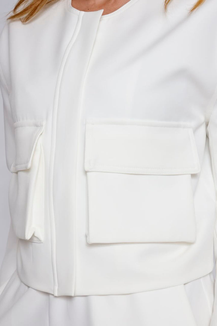 Chaqueta corta con bolsillos 54-1020-BLANCO