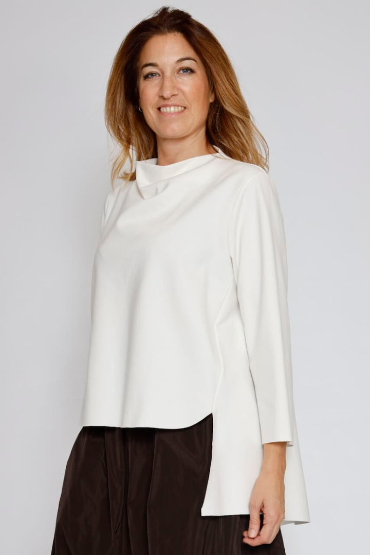 BLUSA ASIMÉTRICA 54-2147-BLANCO