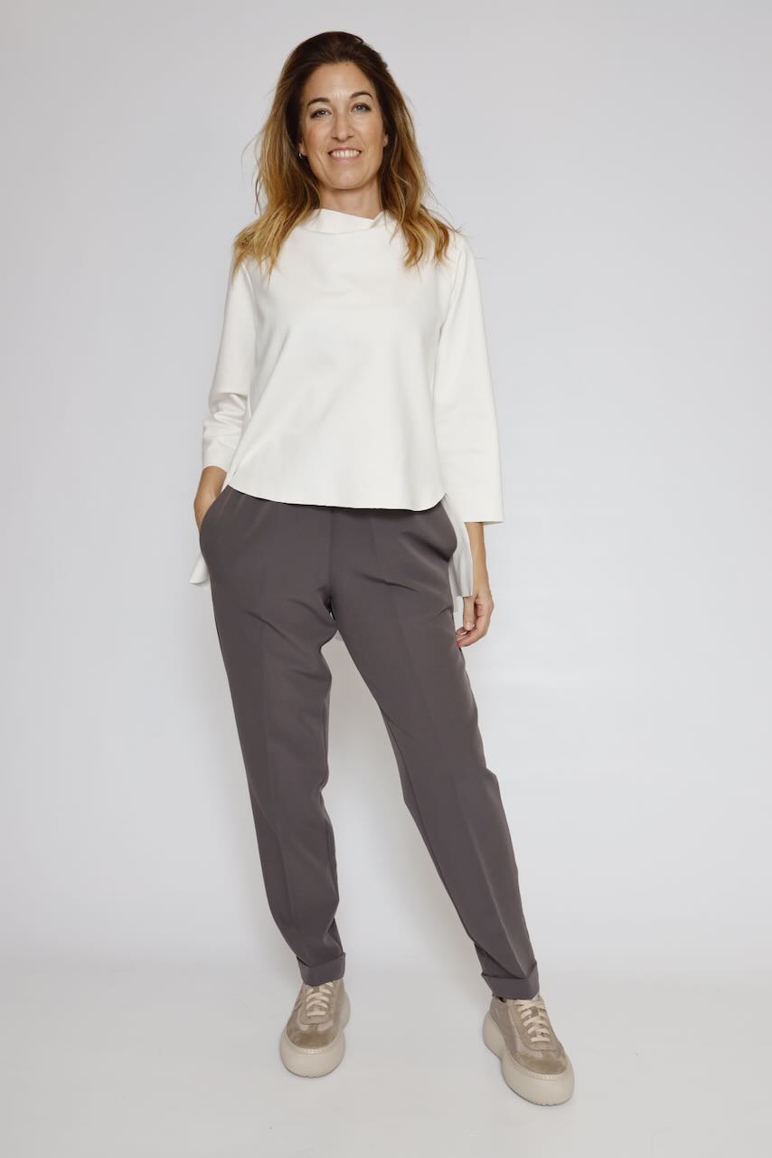 PANTALONES CON CINTURILLA ELÁSTICA 54-5091-TAUPE