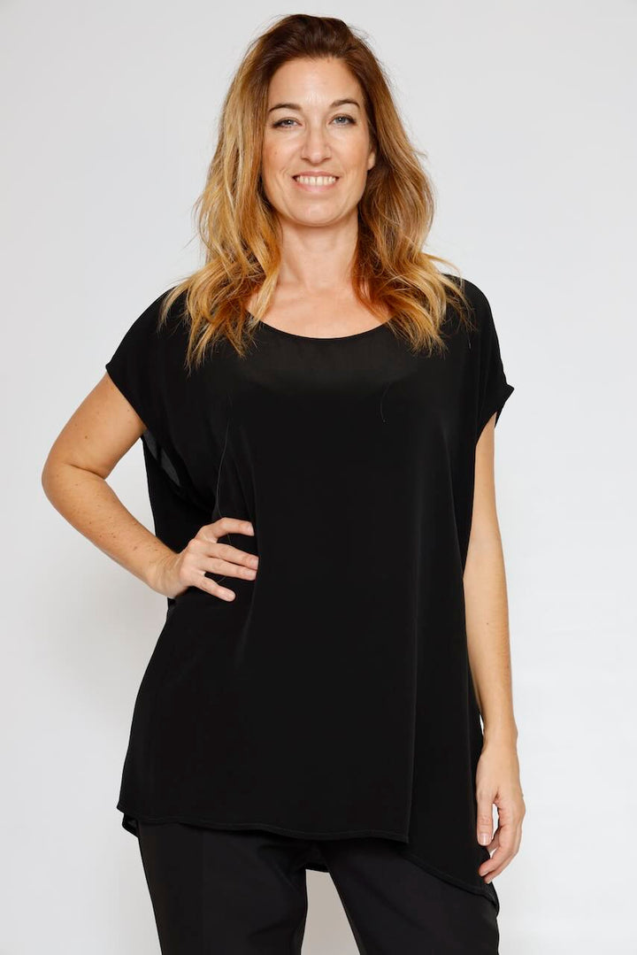 BLUSA/LARGONA P25AN127-NEGRO