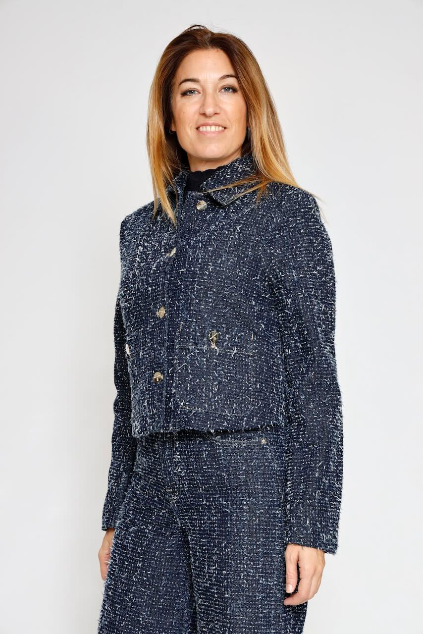 CHAQUETA BOUCLÉ WJ4011D419F7-AZUL