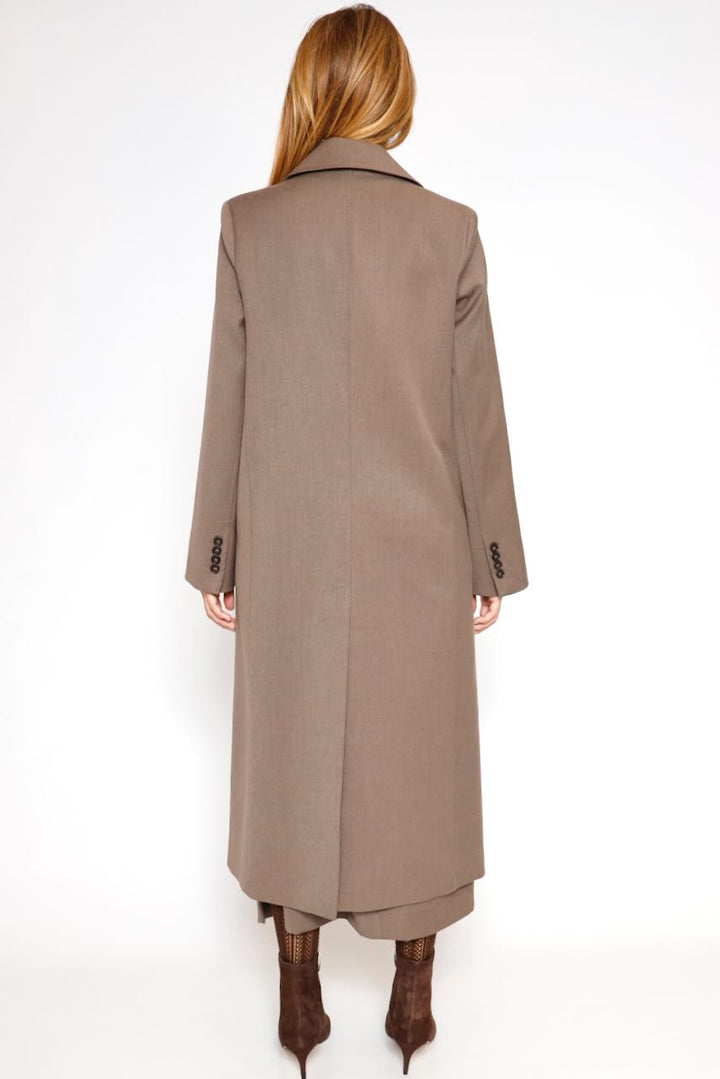 Abrigo largo con bolsillos de solapa 54-9000-CAFE