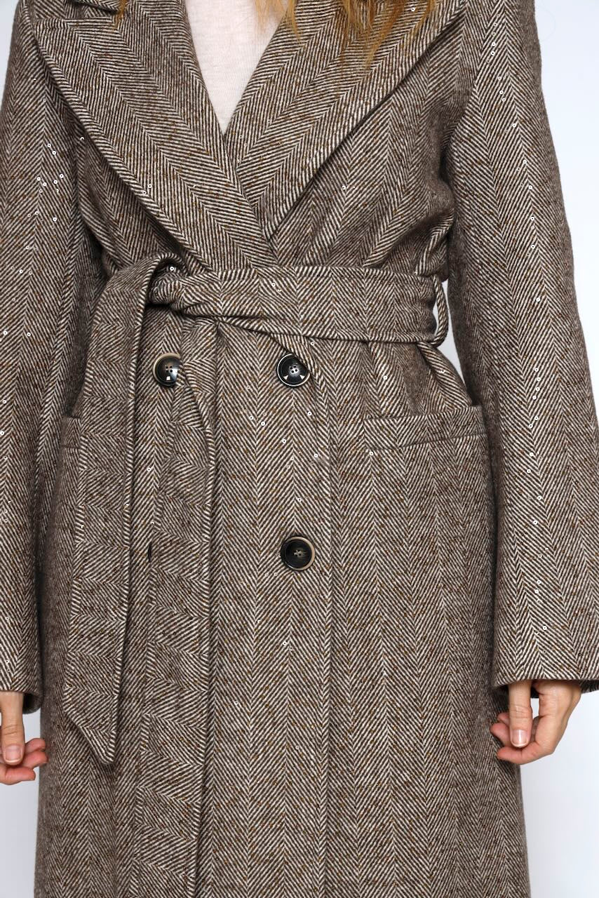 ABRIGO JASPEADO 54-9006-MARRON