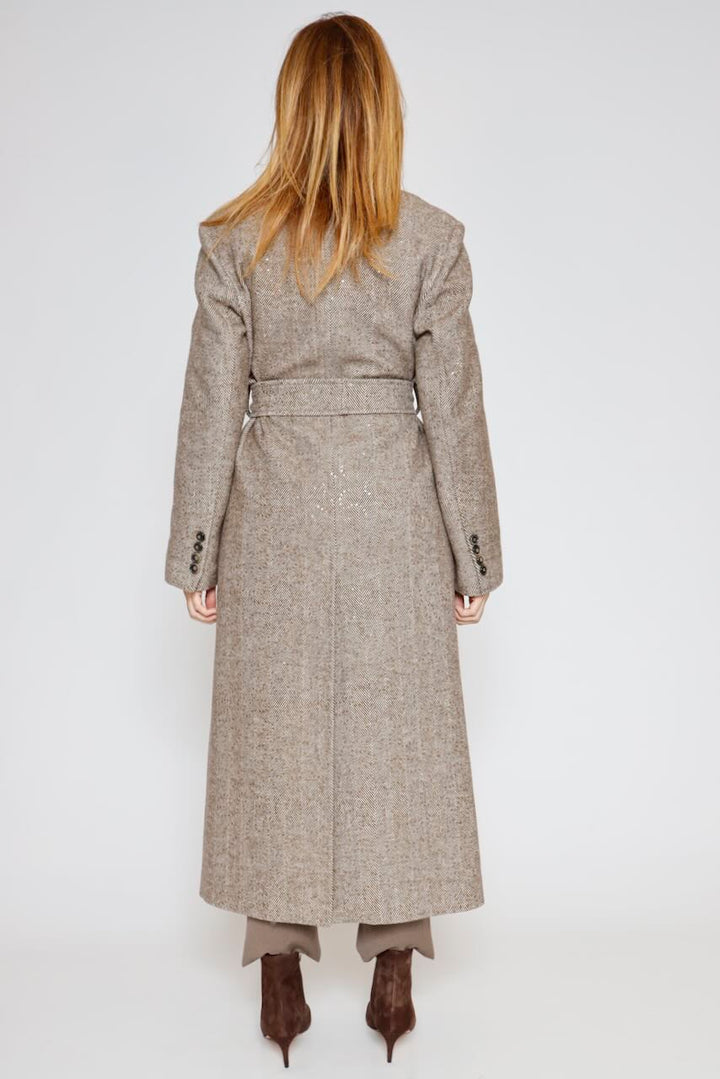 ABRIGO JASPEADO 54-9006-MARRON