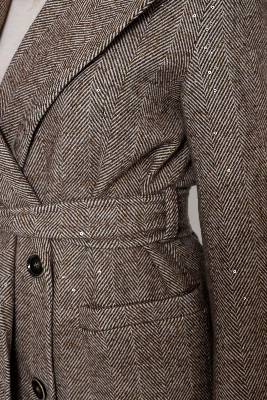 ABRIGO JASPEADO 54-9006-MARRON