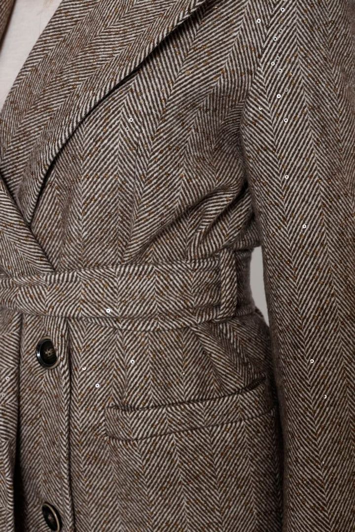 ABRIGO JASPEADO 54-9006-MARRON