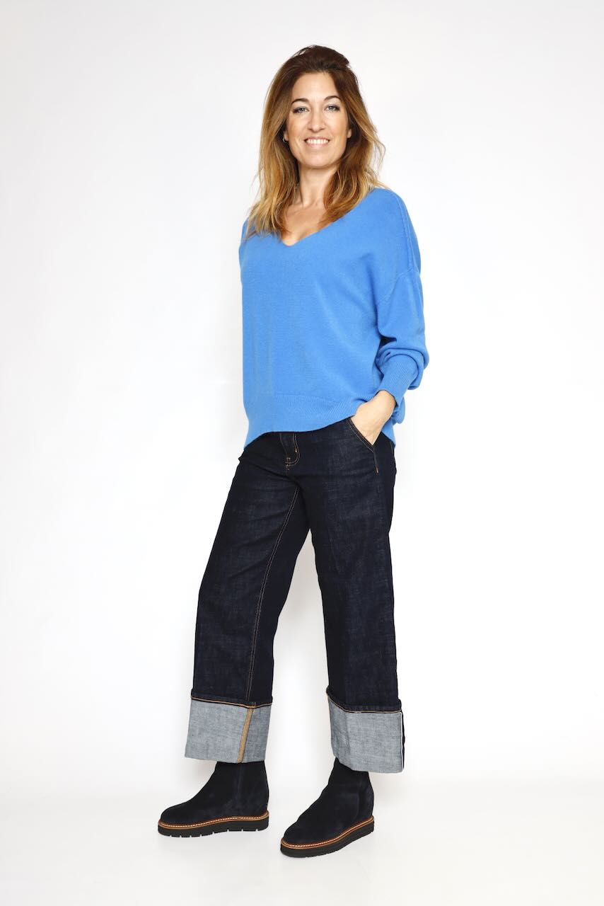 JERSEY BY09074-AZZURRO