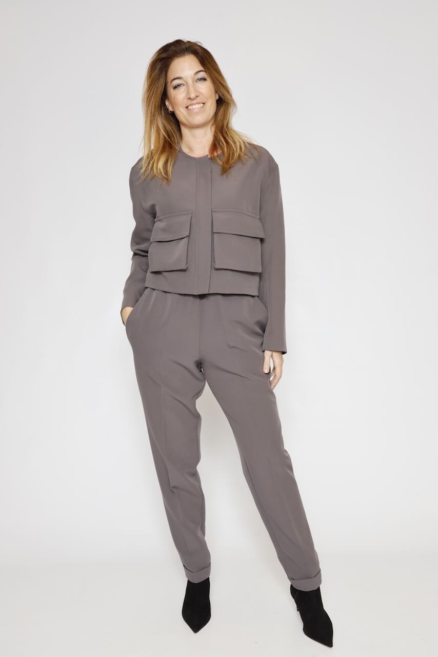 PANTALONES CON CINTURILLA ELÁSTICA 54-5091-TAUPE