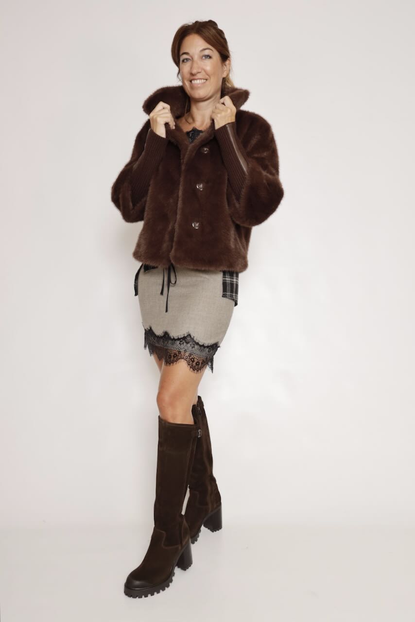 CHAQUETA MANGAS DESMONTABLES MARRÓN NESRIN.7002611