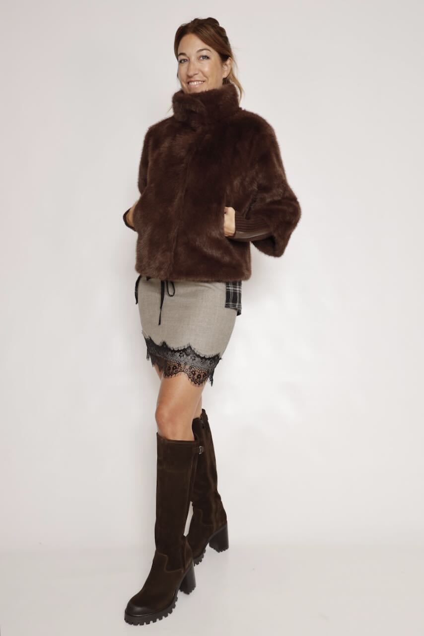 CHAQUETA MANGAS DESMONTABLES MARRÓN NESRIN.7002611
