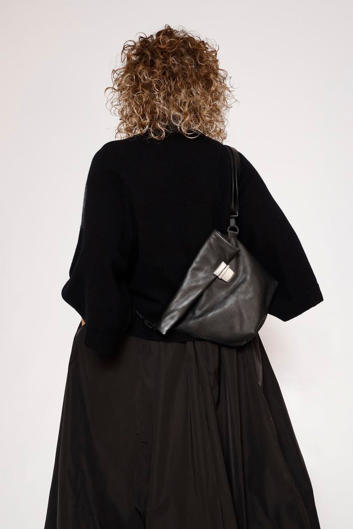 BOLSO NEGRO METALIZADO PIEL M.AMELL