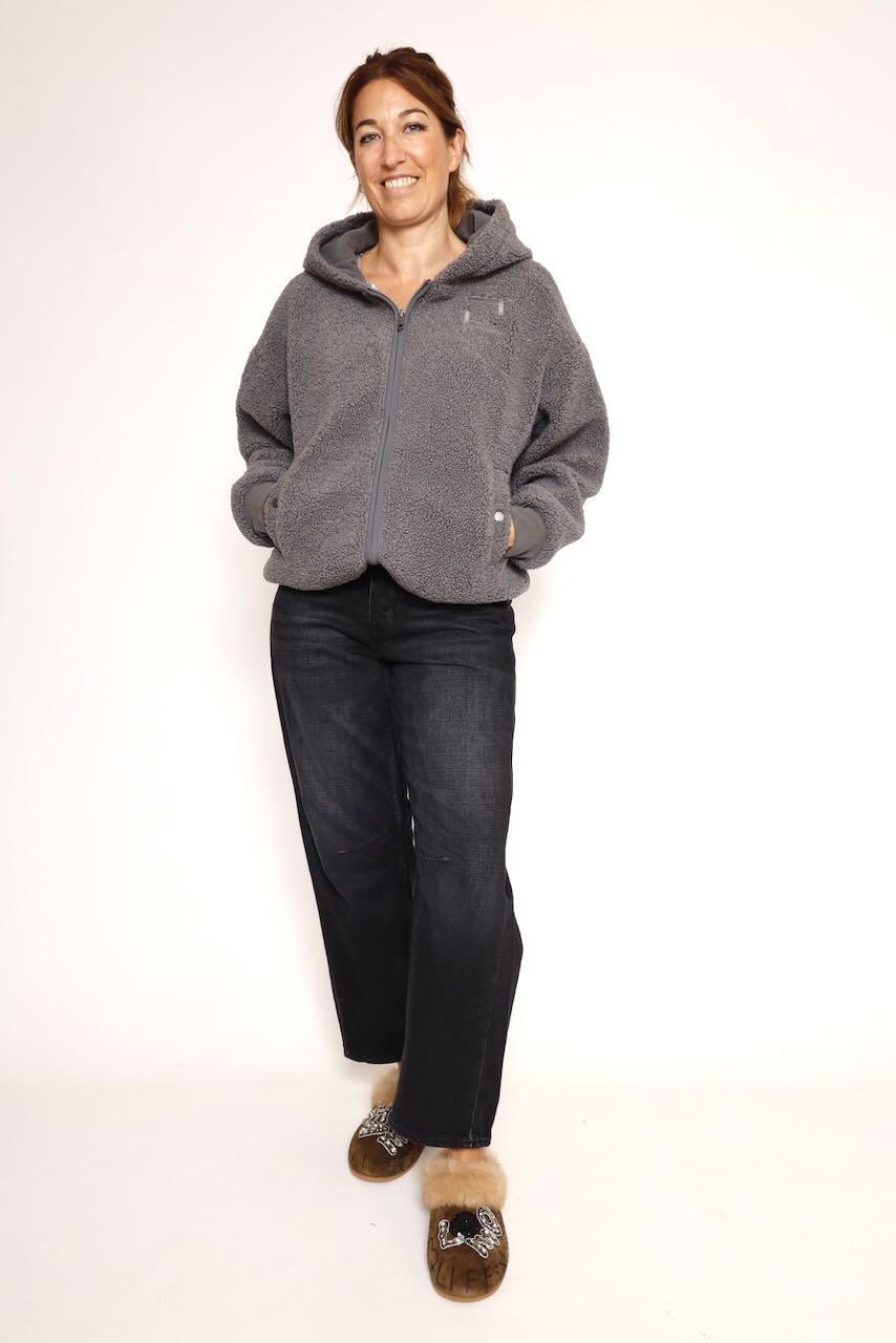 CHAQUETA CON CAPUCHA GRIS KULIN
