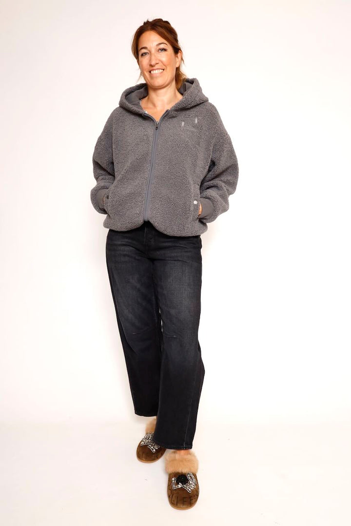 CHAQUETA CON CAPUCHA GRIS KULIN