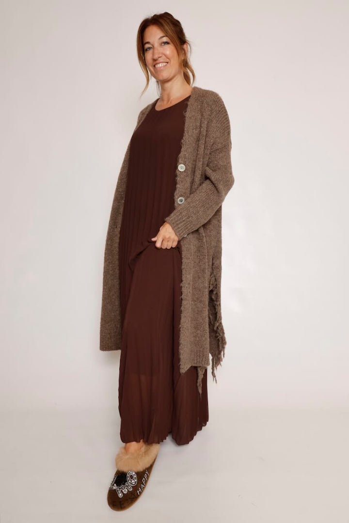 CÁRDIGAN PUNTO TAUPE 62P83236