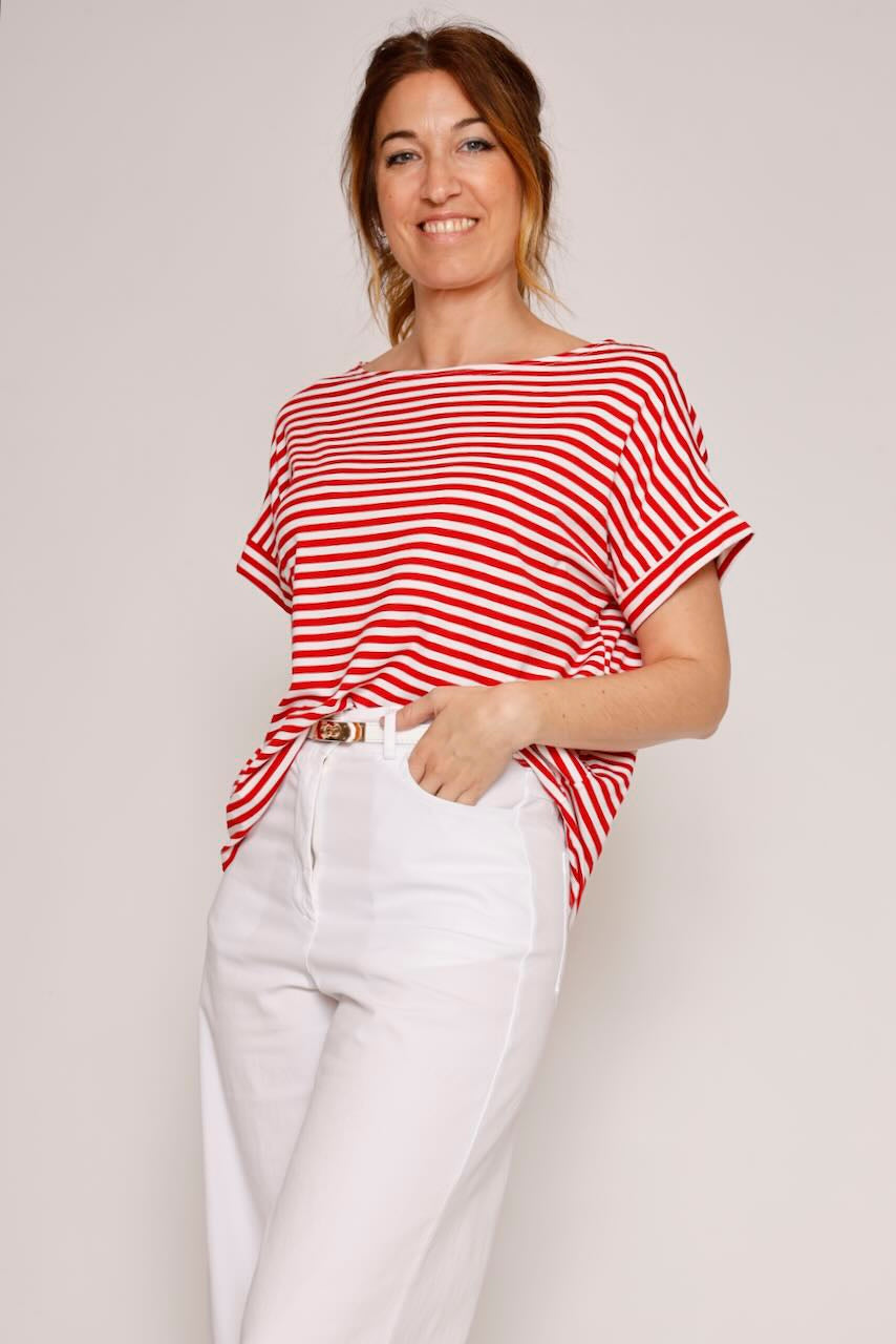 CAMISETA P26BU415-BLANCO/ROJO
