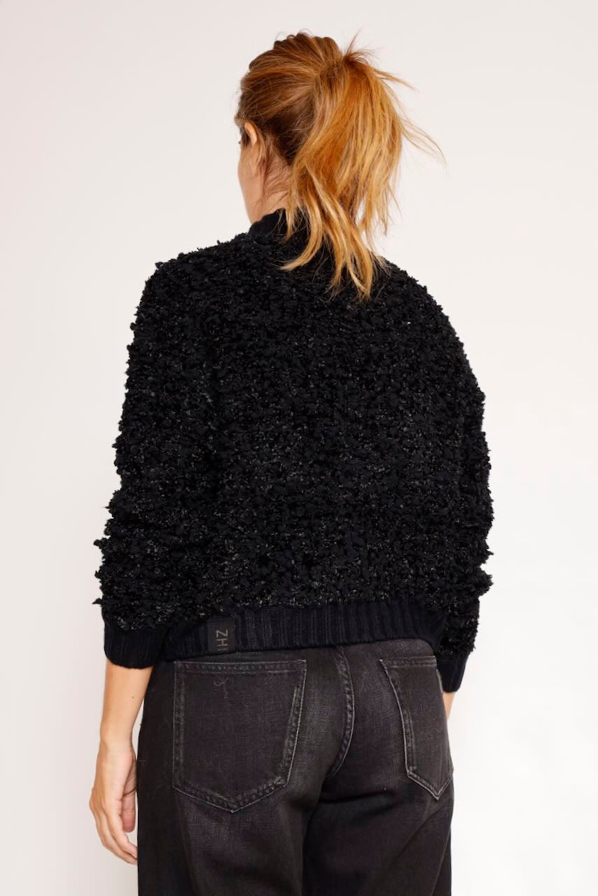 CHAQUETA PUNTO BOUCLÉ NEGRA GLORIA FRAY