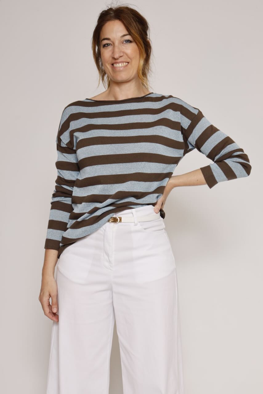 JERSEY P26MS507-MARRON/AZUL