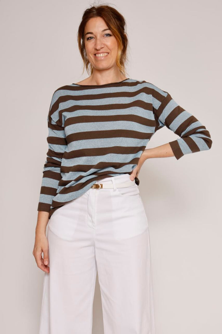 JERSEY P26MS507-MARRON/AZUL