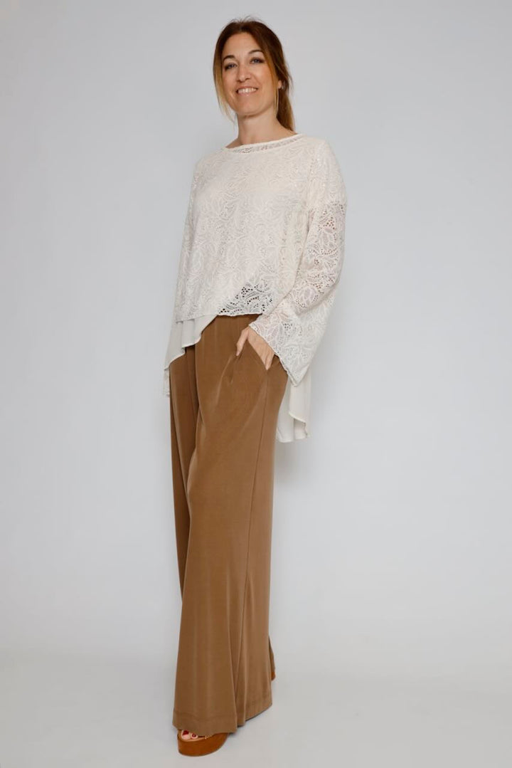 BLUSA/LARGONA P26AN003-LATTE