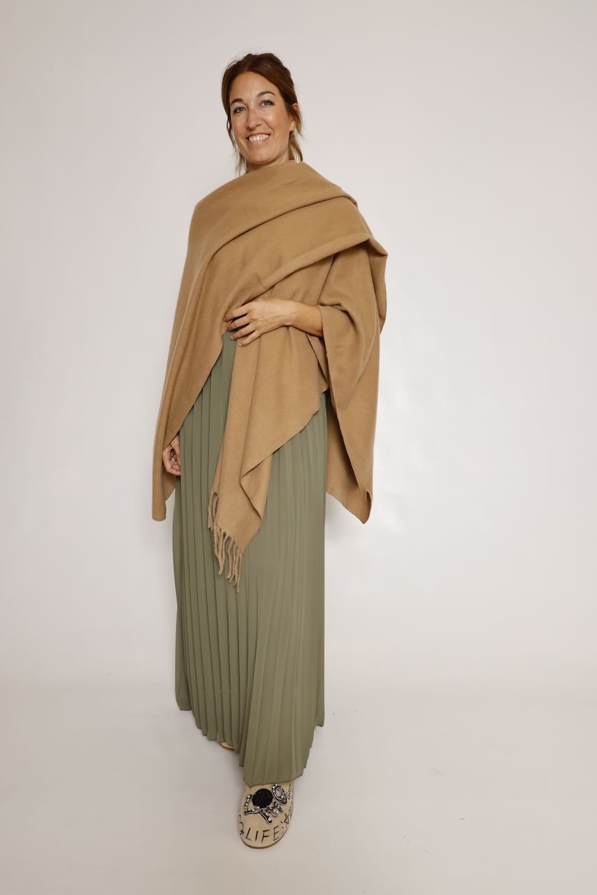 VESTIDO MAXI PLISADO SIN MANGAS VERDE MUSGO 62P83224
