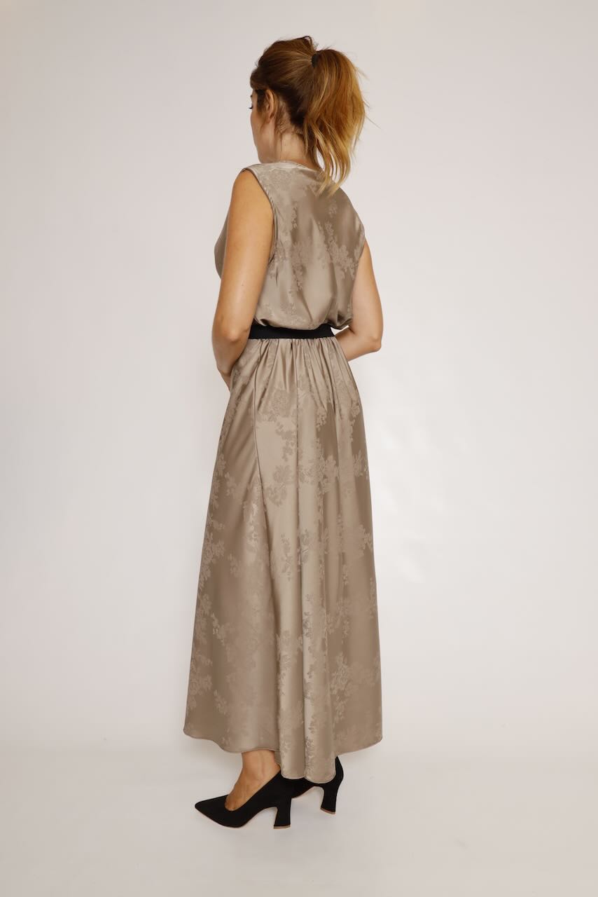 VESTIDO ADAMASCADO CHAMPAGNE 62P81007