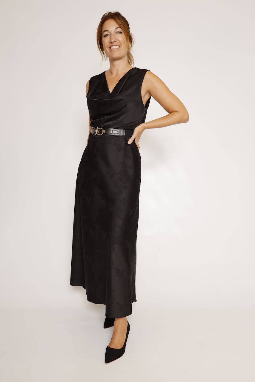 VESTIDO ADAMASCADO NEGRO 62P81007