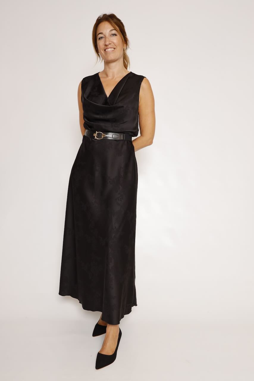 VESTIDO ADAMASCADO NEGRO 62P81007