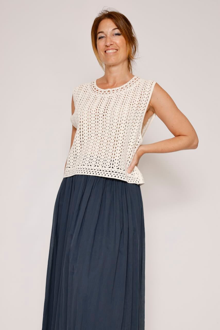TOP CHALECO P26DI515-LATTE
