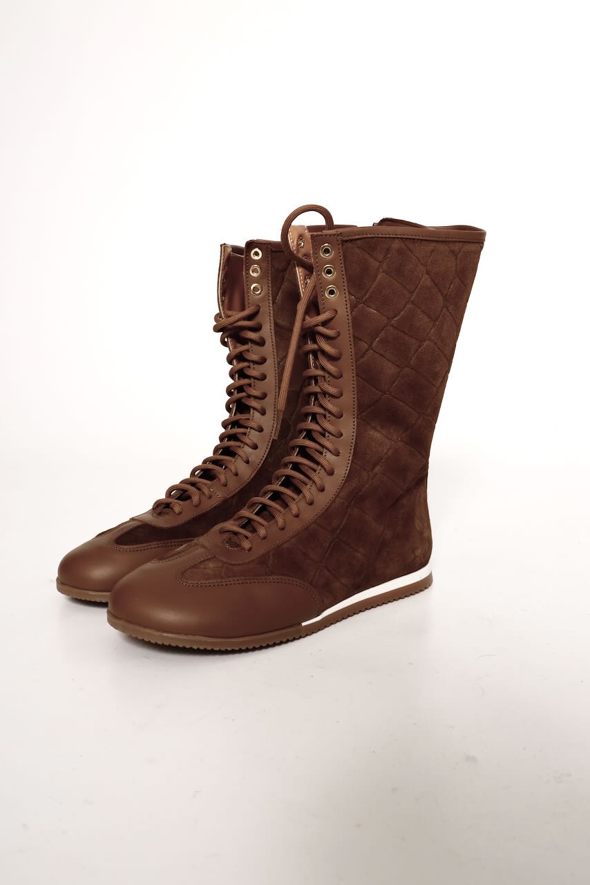 BOTA MEDIA CAÑA MARRÓN CHOCOLATE BOXE