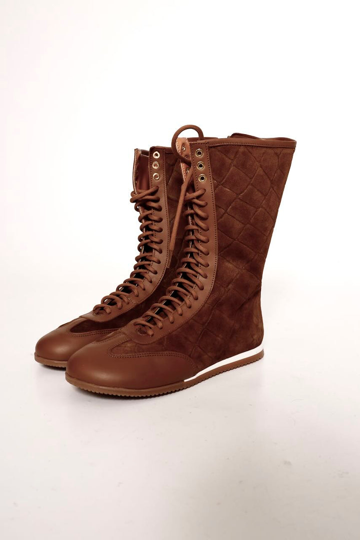 BOTA MEDIA CAÑA MARRÓN CHOCOLATE BOXE