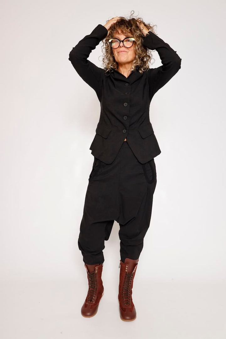 CHAQUETA BLAZER NEGRA ENTALLADA 3441107