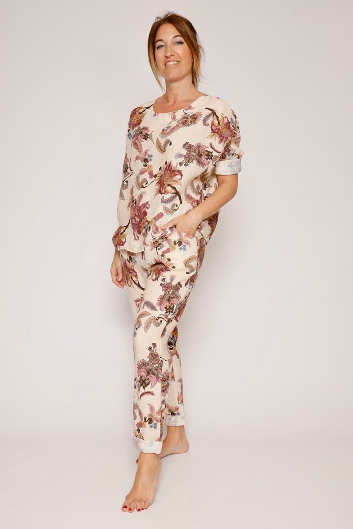 BLUSA P26RU412-BEIGE/GRANATE