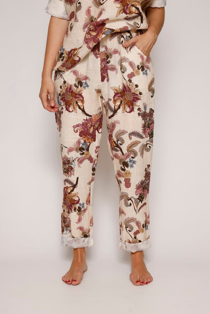 PANTALÓN  P26RU214-BEIGE/GRANATE