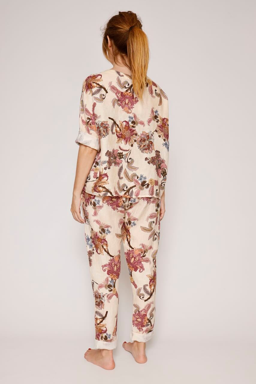 PANTALÓN  P26RU214-BEIGE/GRANATE
