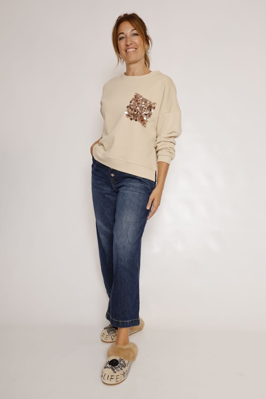 SUDADERA BEIGE 12327