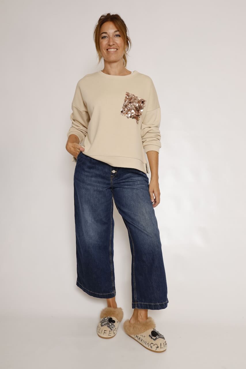 SUDADERA BEIGE 12327