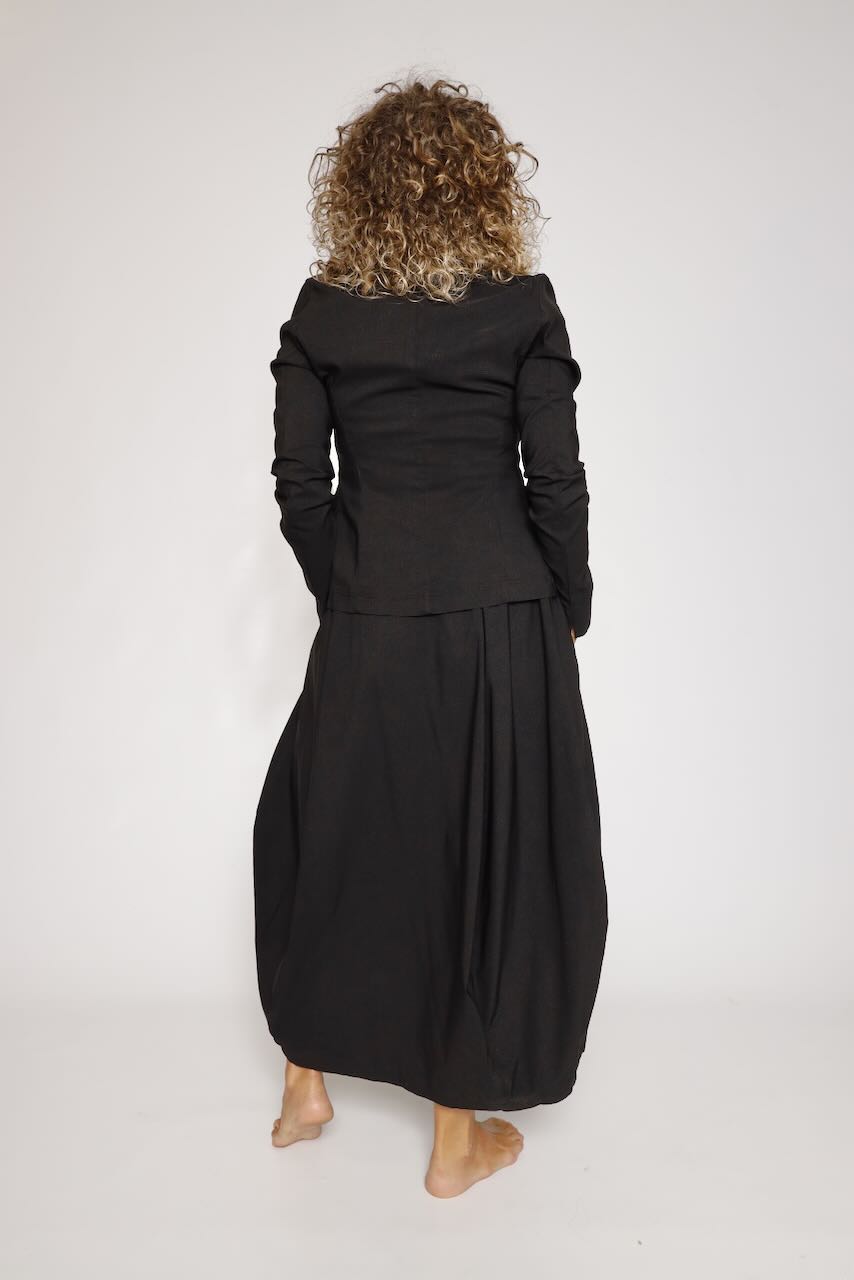 FALDA MIDI NEGRA CON BOLSILLO LATERAL 3440315