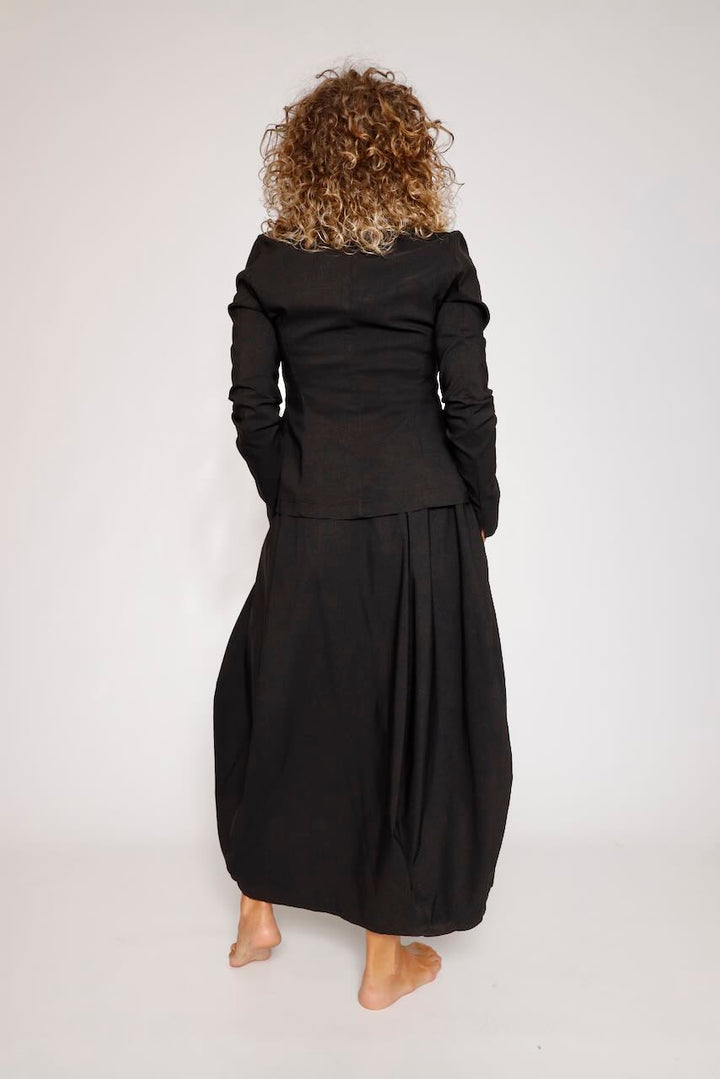 FALDA MIDI NEGRA CON BOLSILLO LATERAL 3440315