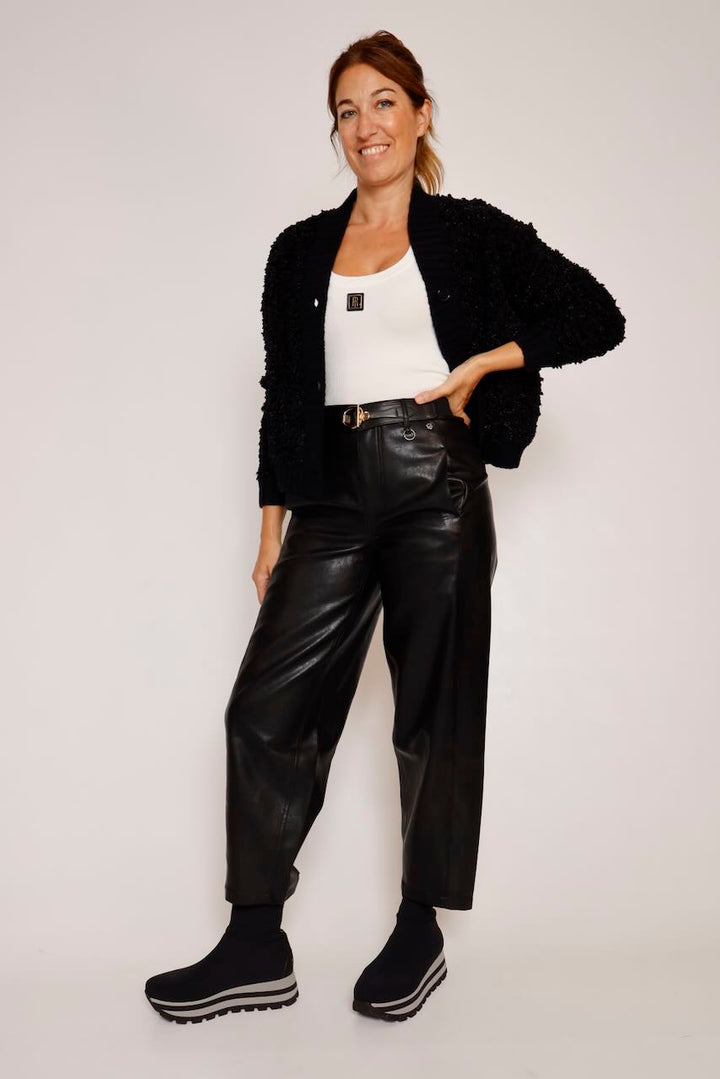 PANTALÓN GLOBO NEGRO ROSALIA BIKER
