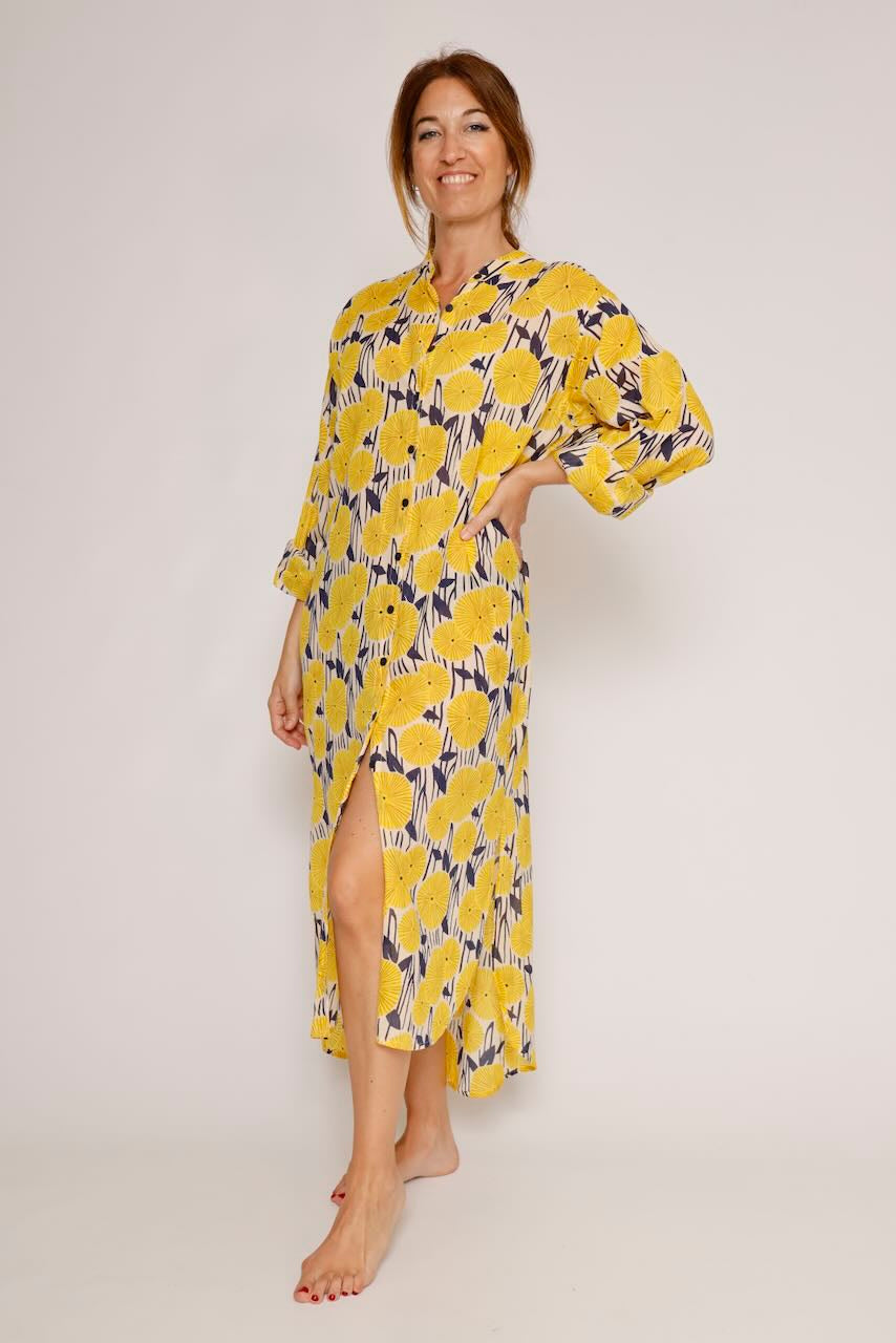 CAFTÁN PE3018-AMARILLO/MARINO