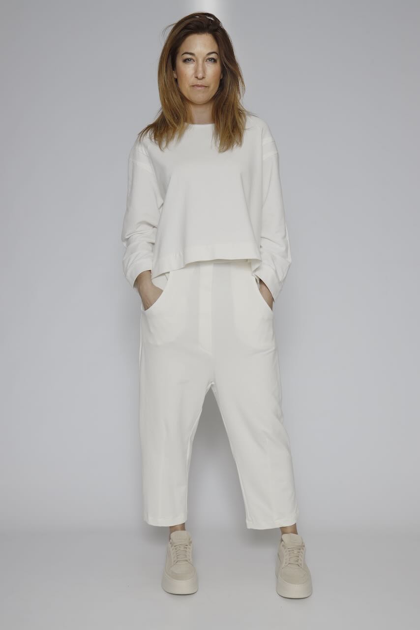 SUDADERA ZIP P3UU1018-BLANCO